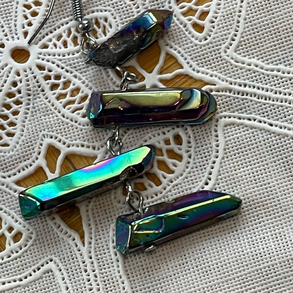 Rainbow titanium necklace & earring set gorgeous colors! - Picture 10 of 11